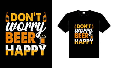 Bira tipografi vektörü baskı için illüstrasyon vintage t-shirt tasarımı