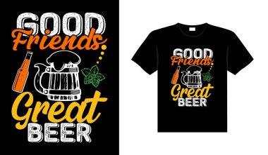 Bira tipografi vektörü baskı için illüstrasyon vintage t-shirt tasarımı