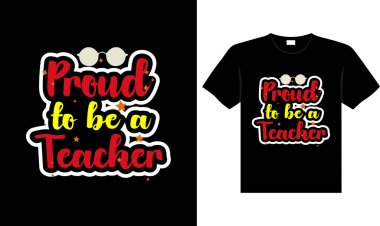 Öğretmen klasikleşmiş renkli harfler tipografi tişörtü tasarımı