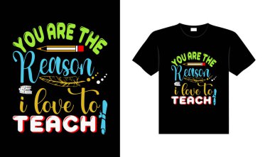 Teacher vintage colorful lettering typography T-shirt design