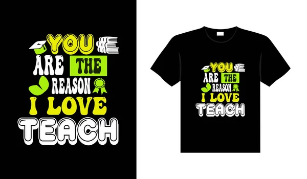 Teacher Vintage Colorful Lettering Typography Shirt Design — 스톡 벡터