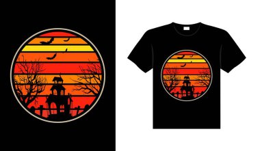Halloween horror vintage t-shirt design, scary print template vector graphics, high-quality typography illustration shirt design