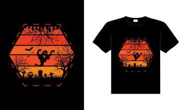 Halloween horror vintage t-shirt design, scary print template vector graphics, high-quality typography illustration shirt design