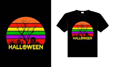 Halloween horror vintage t-shirt design, scary print template vector graphics, high-quality typography illustration shirt design