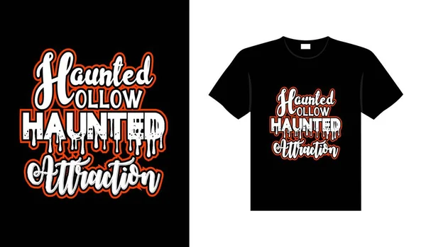 Halloween Horror Vintage Shirt Design Scary Print Template Vector Graphics — Vettoriale Stock