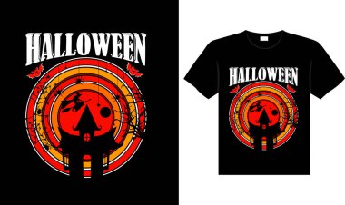 Halloween horror vintage t-shirt design, scary print template vector graphics, high-quality typography illustration shirt design