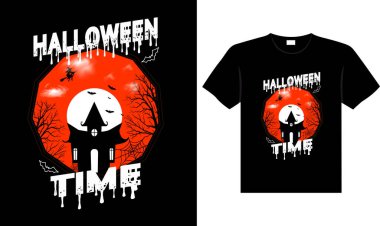 Halloween horror vintage t-shirt design, scary print template vector graphics, high-quality typography illustration shirt design