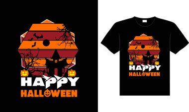 Halloween horror vintage t-shirt design, scary print template vector graphics, high-quality typography illustration shirt design