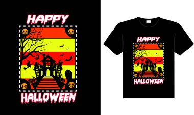 Halloween horror vintage t-shirt design, scary print template vector graphics, high-quality typography illustration shirt design