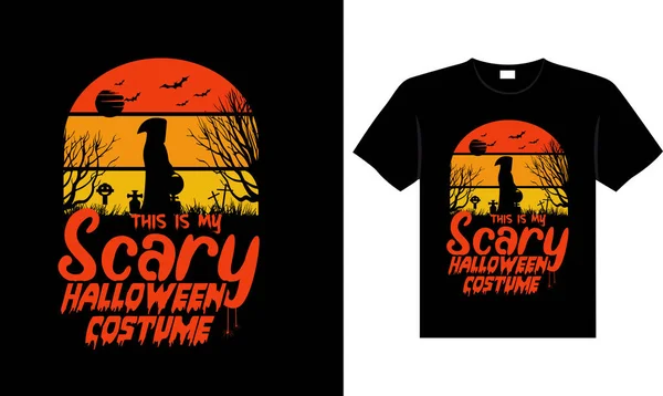 Halloween Horror Vintage Shirt Design Scary Print Template Vector Graphics —  Vetores de Stock