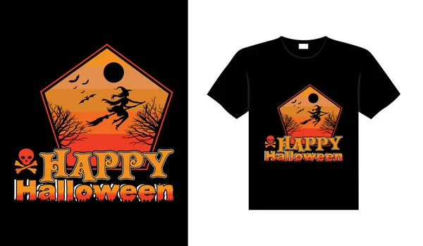 Halloween Horror Vintage Shirt Design Scary Print Template Vector Graphics — 스톡 벡터