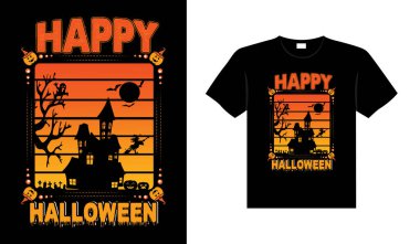 Halloween horror vintage t-shirt design, scary print template vector graphics, high-quality typography illustration shirt design