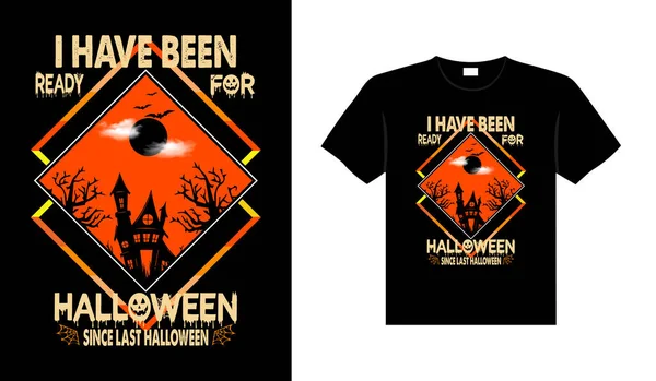Halloween Horror Vintage Shirt Design Scary Print Template Vector Graphics — Stock Vector