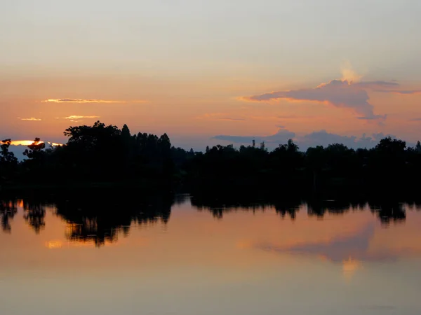 Spectacular Sunset Orange Sun Rising Horizon — Stock Photo, Image