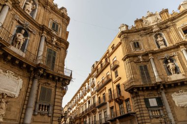 streets of the city of palermo sicily italy in summer