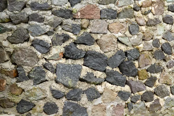 Стены Речного Камня Цементным Клеем Естественных Нюансов Фона — стоковое фото