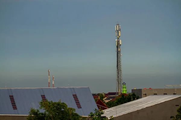 Vue Dessus Depuis Les Toits Des Maisons Périphérie Tegal Indonésie — Photo