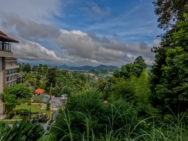 Dağlık arazide serin hava ile doğal manzara, yeşil bitkiler temiz hava sağlar.