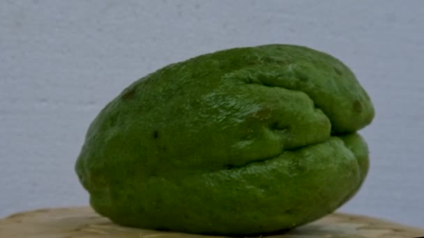 Gran Chayote Verde Listo Para Ser Utilizado Como Verduras Ingredientes — Vídeos de Stock