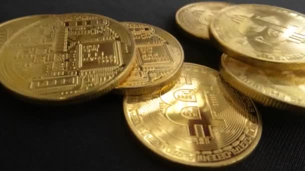 Πτώση Της Κίνησης Του Bitcoin Μαύρο Φόντο Γίνεται Βρώμικο Χρηματοδότηση — Αρχείο Βίντεο