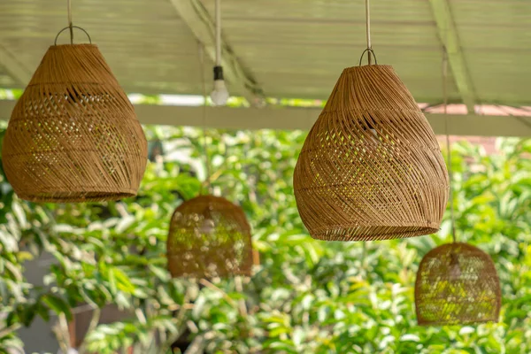 Pendant lamp accessories from local materials for interior decoration, utilizing plants and reducing plastic