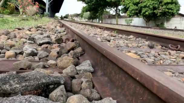 Vzhled Starověkých Parních Vlaků Které Příliš Neliší Dieselových Vlaků Současnosti — Stock video