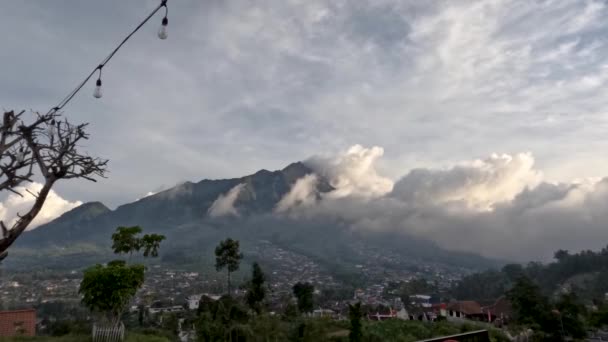 Time Lapse View Mount Merapi Central Java Indonesia Villages Slopes — 图库视频影像