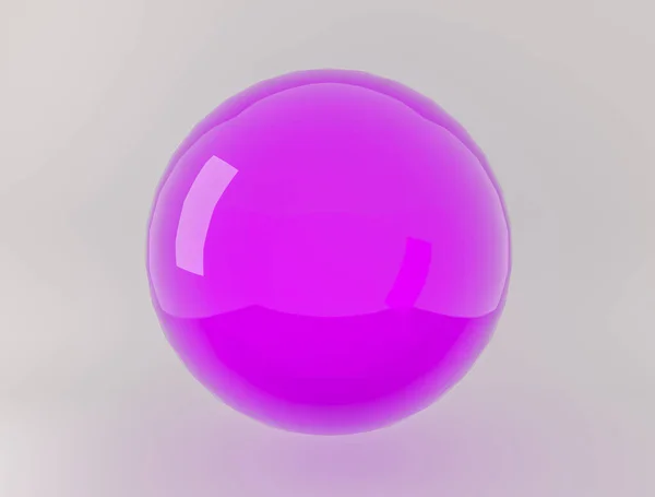 A purple gem ball isolated on a white background, 3d illustration of a gemstone