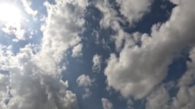 Time lapse of clouds in a blue sky on a sunny morning in a tropical climate, climate change concept