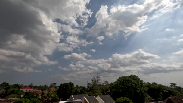 Time Lapse Cloud Movement Residential Areas Rural Areas Climate Change — Vídeo de Stock