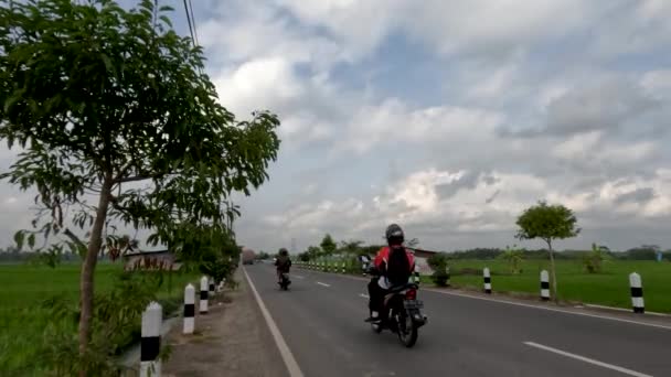 Yogyakarta Indonesia August 2022 Road Situation Traffic Flow Godean Minggir — Video