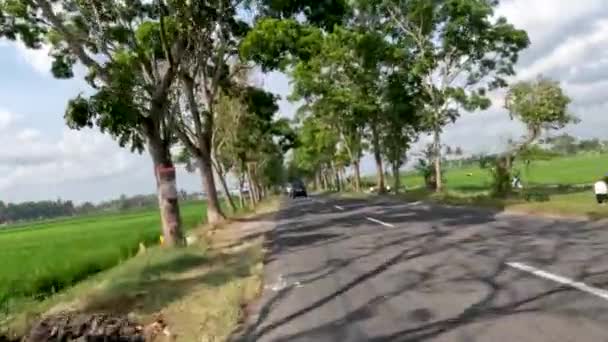 Yogyakarta Indonesia August 2022 Road Situation Traffic Flow Godean Minggir — Stockvideo