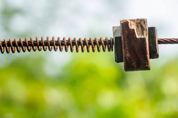 The stretch of iron wire that looks a little rusty, high rainfall and sunlight accelerates the age of iron equipment