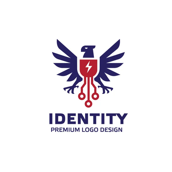 Logo Template Design Vector Eagle Power Tech Emblem Design Concept — 스톡 벡터