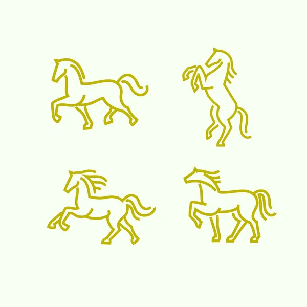 Eenvoudige Outline Paard Logo Vector Illustratie — Stockvector