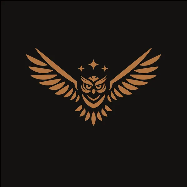 Baykuş Logosu Konseptinin Basit Geometrik Rengi — Stok Vektör
