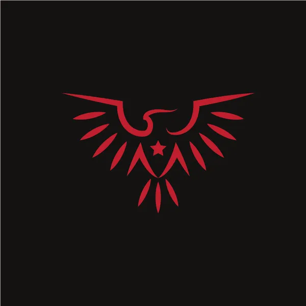 Простая Геометрическая Концепция Логотипа Феникса Летающий Орёл Звёздным Вектором — стоковый вектор