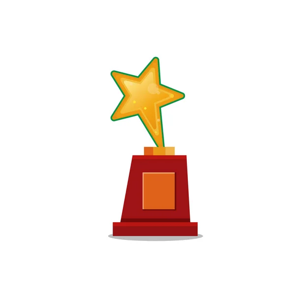 Premio Estrella Oro Trofeo Blanco Icono Recompensa Aislado Sobre Fondo — Archivo Imágenes Vectoriales