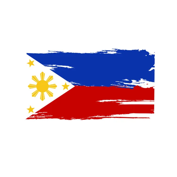 Philippines Pinceau Drapeau Fond Grunge Illustration Vectorielle — Image vectorielle