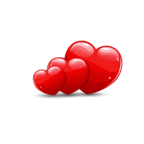 Иллюстрация Формы Сердец Бликами Вектор Сердца Красного Блеска — стоковый вектор