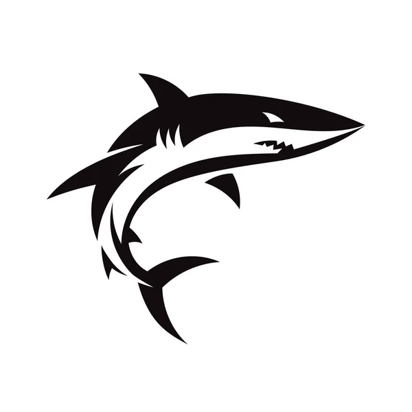 Beyaz Arkaplanda Soyut Köpekbalığı Logosu Vektörü — Stok Vektör
