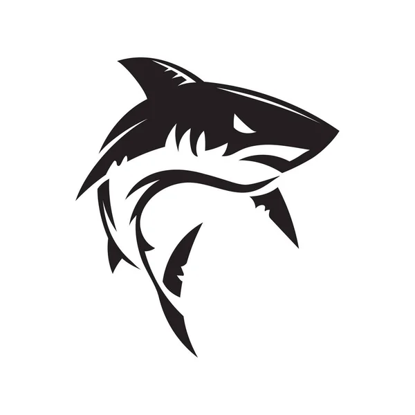 Αφηρημένο Απλό Διάνυσμα Λογότυπο Καρχαρία Λευκό Φόντο — Διανυσματικό Αρχείο