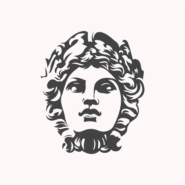 Mão Desenhado Antigo Grego Romano Deus Vetor Apollo — Vetor de Stock