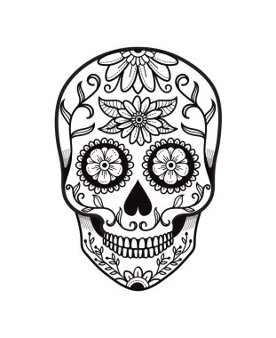 Ölü Şeker Kafatası Günü 'nün el çizimi.