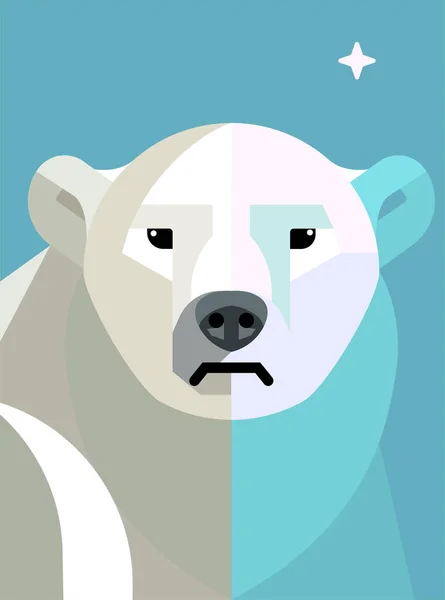 Geométrica Bonito Urso Polar Colorido Vetor Ilustração —  Vetores de Stock