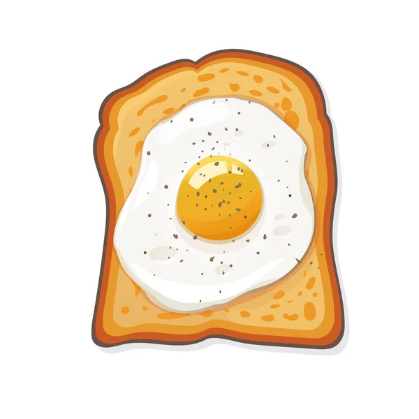 Smørbrød Stekt Egg Med Peppervektor Hurtigmat Lager Lunsj Middag Frokost – stockvektor