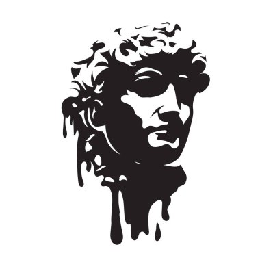 soyut Yunanistan siyah-beyaz renk vektör illüstrasyonuyla karşı karşıya