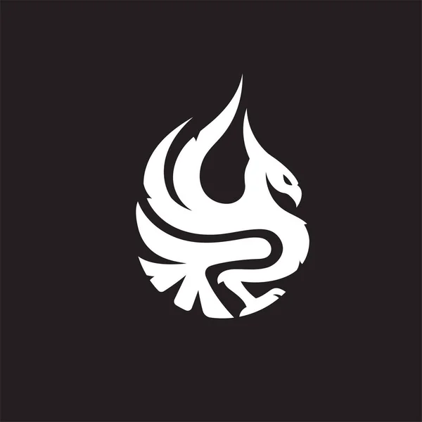 Yaratıcı Basit Phoenix Kuş Çember Logosu Konsepti — Stok Vektör