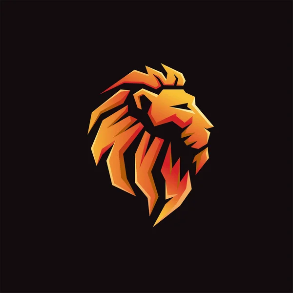 Golden Lion Head Mascot Vector Illustration — Stock Vector