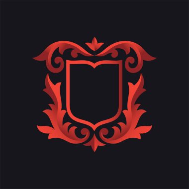 Basit bir modern süs Heraldic Shield ortaçağ şövalyesi ya da kraliyet aile kalkanı